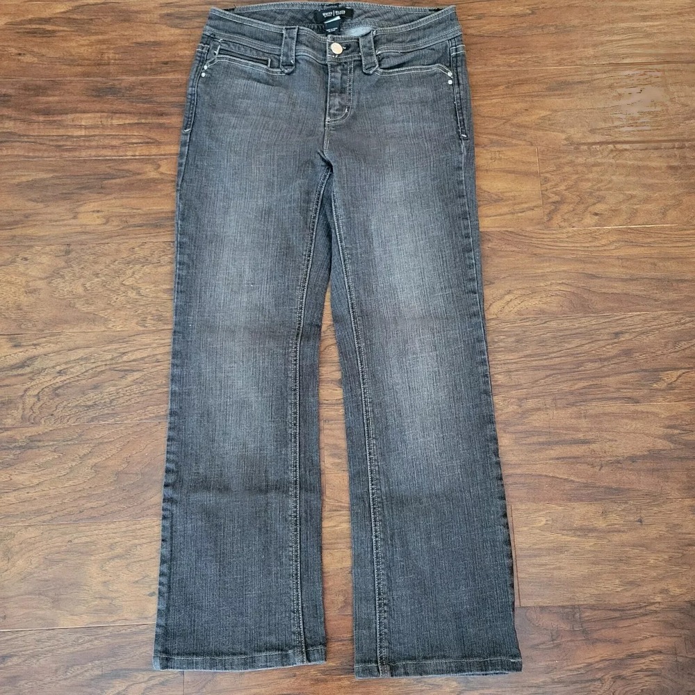 WHITE HOUSE BLACK MARKET Womens Jeans Boot Leg Cut Blanc Black Size 4 Regular